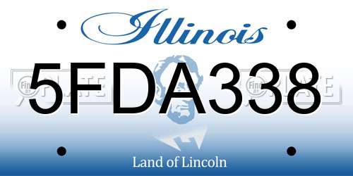 5FDA338 Illinois License Plate