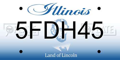 5FDH45 Illinois License Plate