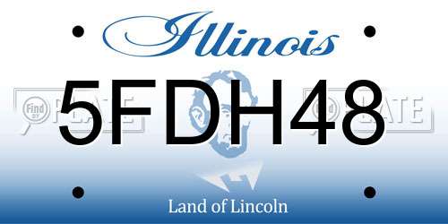 5FDH48 Illinois License Plate