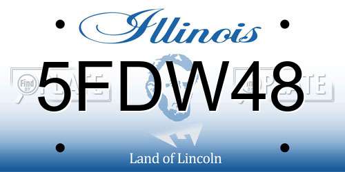5FDW48 Illinois License Plate