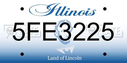 5FE3225 Illinois License Plate