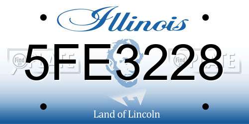 5FE3228 Illinois License Plate