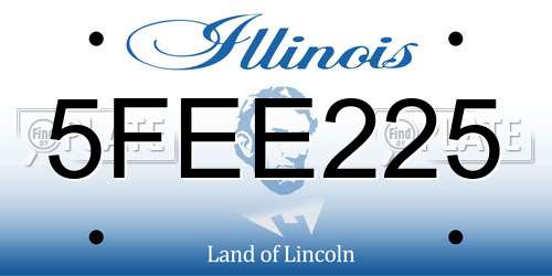 5FEE225 Illinois License Plate