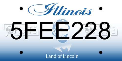 5FEE228 Illinois License Plate
