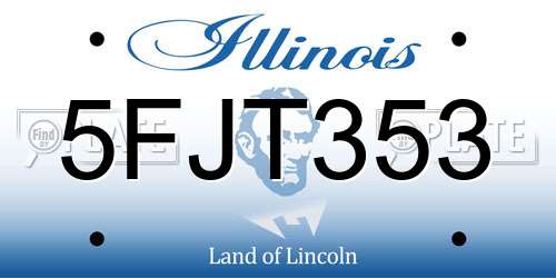 5FJT353 Illinois License Plate