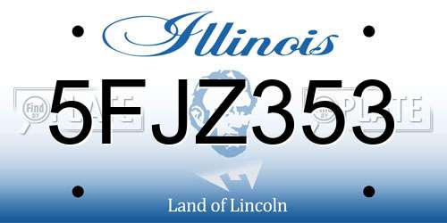 5FJZ353 Illinois License Plate