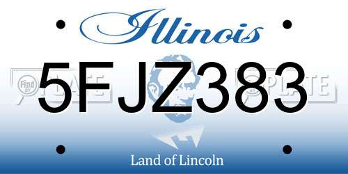 5FJZ383 Illinois License Plate