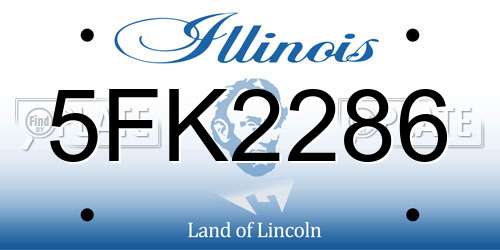 5FK2286 Illinois License Plate