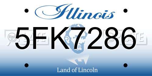 5FK7286 Illinois License Plate