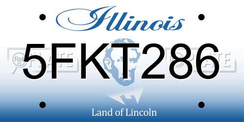 5FKT286 Illinois License Plate