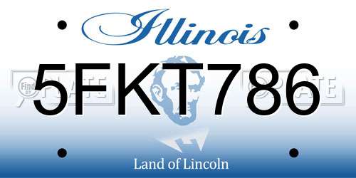 5FKT786 Illinois License Plate