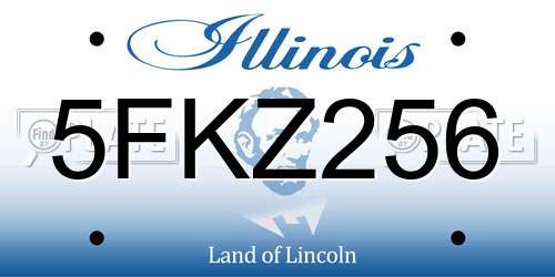 5FKZ256 Illinois License Plate