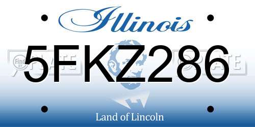 5FKZ286 Illinois License Plate