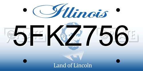 5FKZ756 Illinois License Plate