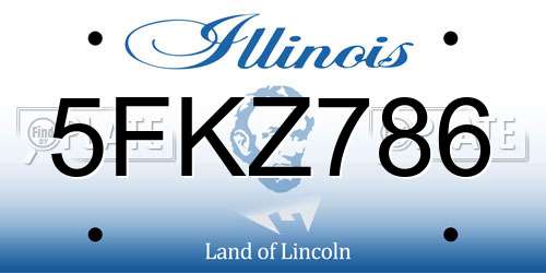 5FKZ786 Illinois License Plate
