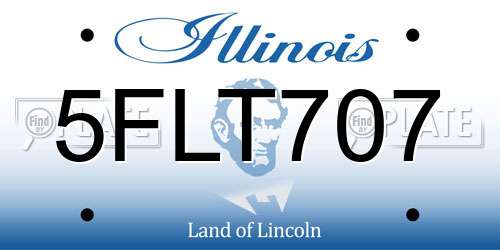 5FLT707 Illinois License Plate