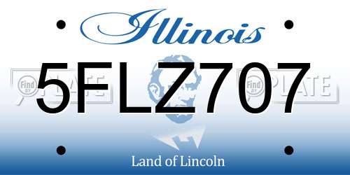 5FLZ707 Illinois License Plate