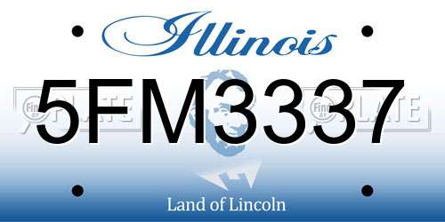 5FM3337 Illinois License Plate
