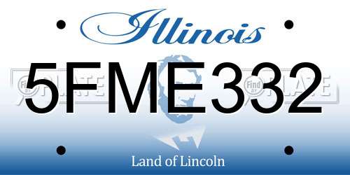 5FME332 Illinois License Plate