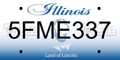 5FME337 Illinois License Plate