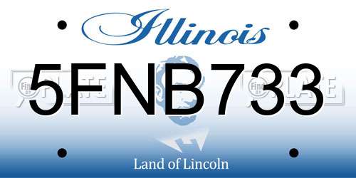 5FNB733 Illinois License Plate