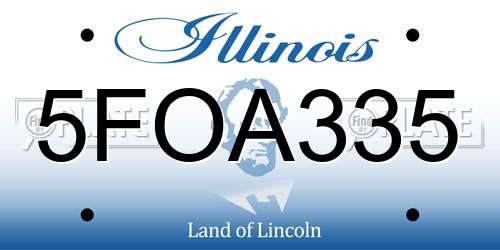 5FOA335 Illinois License Plate
