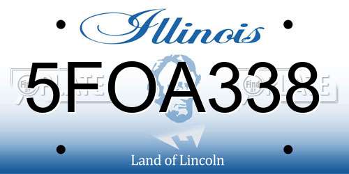 5FOA338 Illinois License Plate
