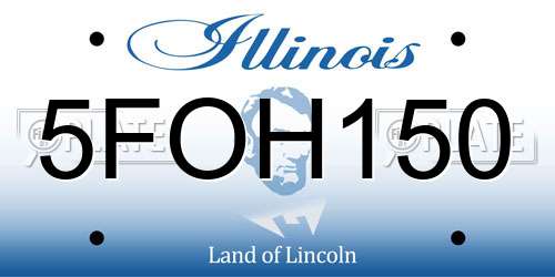 5FOH150 Illinois License Plate