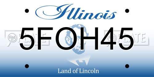 5FOH45 Illinois License Plate