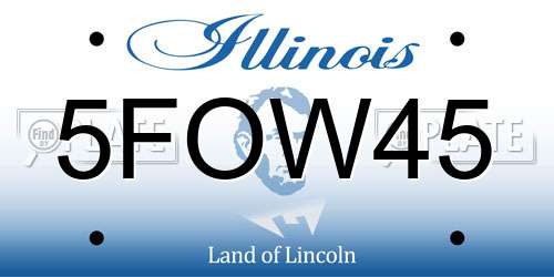 5FOW45 Illinois License Plate