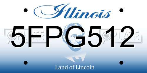 5FPG512 Illinois License Plate