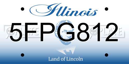 5FPG812 Illinois License Plate