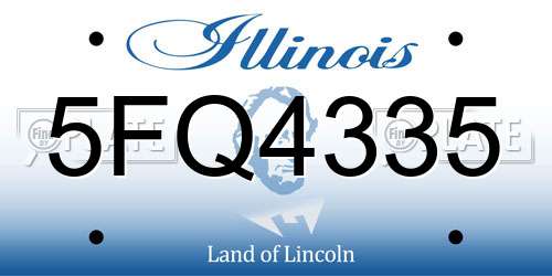 5FQ4335 Illinois License Plate