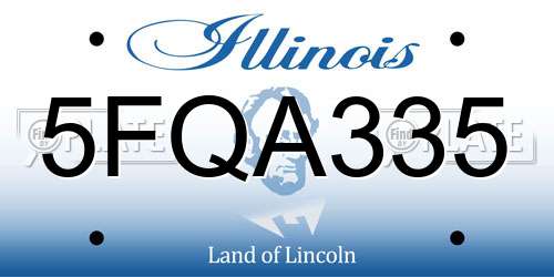 5FQA335 Illinois License Plate