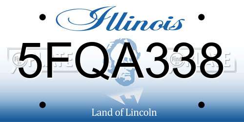 5FQA338 Illinois License Plate