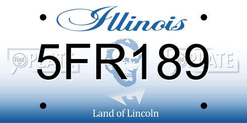 5FR189 Illinois License Plate