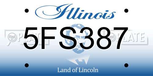 5FS387 Illinois License Plate