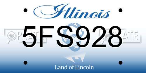 5FS928 Illinois License Plate