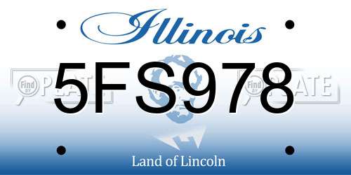 5FS978 Illinois License Plate