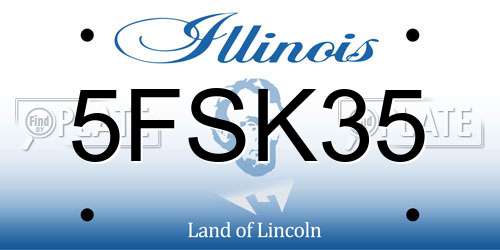 5FSK35 Illinois License Plate
