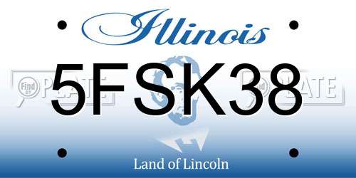5FSK38 Illinois License Plate