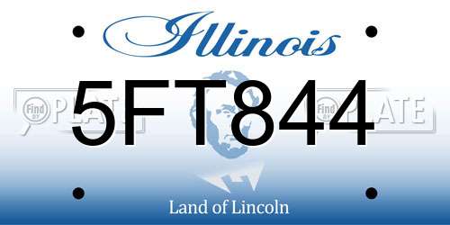 5FT844 Illinois License Plate