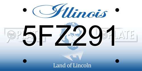 5FZ291 Illinois License Plate