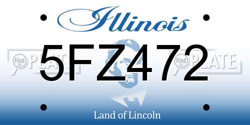 5FZ472 Illinois License Plate