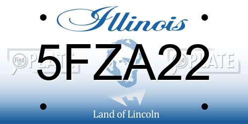 5FZA22 Illinois License Plate