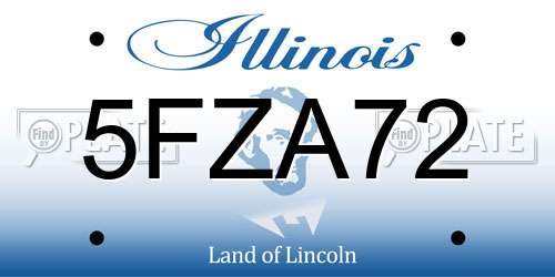 5FZA72 Illinois License Plate