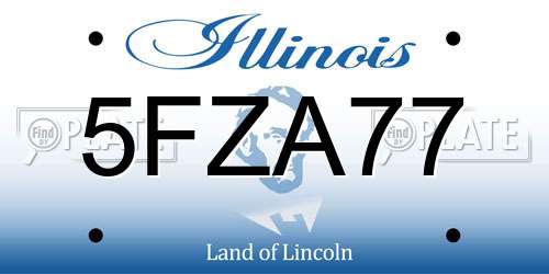 5FZA77 Illinois License Plate