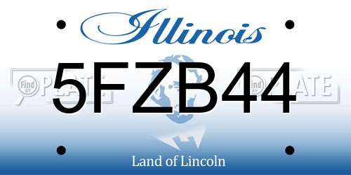 5FZB44 Illinois License Plate