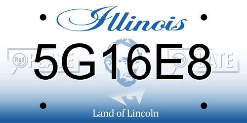 5G16E8 Illinois License Plate