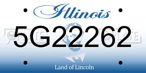 5G22262 Illinois License Plate